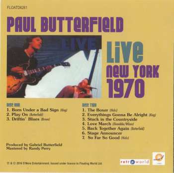 2CD Paul Butterfield: Live New York 1970