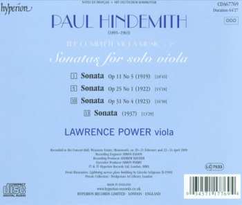 CD Paul Hindemith: Sonatas For Solo Viola