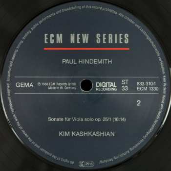 3LP/Set di cofanetti Paul Hindemith: Sonatas For Viola / Piano And Viola Alone