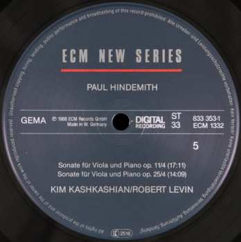 3LP/Set di cofanetti Paul Hindemith: Sonatas For Viola / Piano And Viola Alone