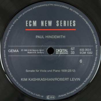 3LP/Set di cofanetti Paul Hindemith: Sonatas For Viola / Piano And Viola Alone