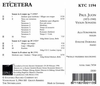 CD Paul Juon: Paul Juon: Violin Sonatas