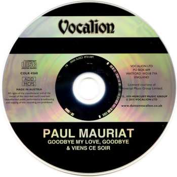 CD Paul Mauriat: Good Bye My Love, Good Bye / Viens Ce Soir