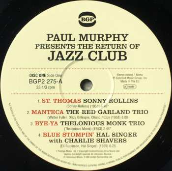 2LP Paul Murphy: The Return Of Jazz Club (Dancefloor Classics From The Original Jazz Dance DJ)