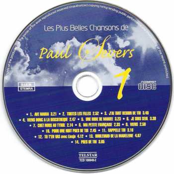 CD Paul Severs:  Les Plus Belles Chansons De Paul Severs nr.1