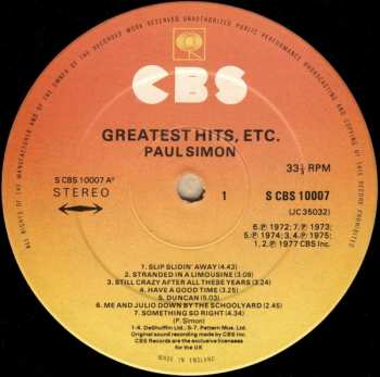 LP Paul Simon: Greatest Hits, Etc.