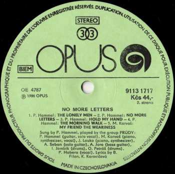LP Pavol Hammel: No More Letters