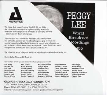 2CD Peggy Lee: World Broadcast Recordings 1955