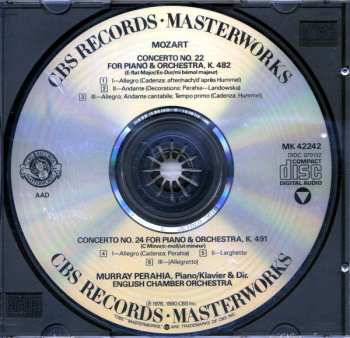 CD Wolfgang Amadeus Mozart: Piano Concerto No. 22, K.482 / Piano Concerto No. 24, K.491