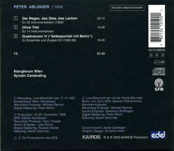 CD Peter Ablinger: Der Regen, Das Glas, Das Lachen