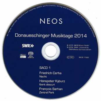 DVD/Set di cofanetti/SACD Wolfgang Rihm: Donaueschinger Musiktage 2014