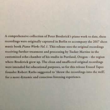 2CD Peter Broderick: Piano Works Vol. 1 (Floating In Tucker's Basement)