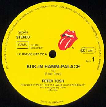 LP Peter Tosh: Buk-In-Hamm Palace