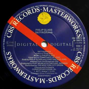 3LP/Set di cofanetti Philip Glass: Satyagraha