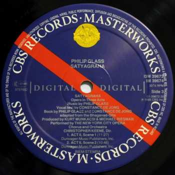 3LP/Set di cofanetti Philip Glass: Satyagraha
