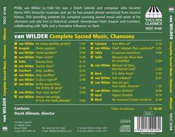 CD Philip Van Wilder: Complete Sacred Music, Chansons