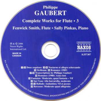 CD Philippe Gaubert: Complete Works For Flute • 3