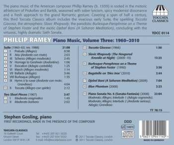 CD Phillip Ramey: Piano Music, Volume Three: 1960-2010