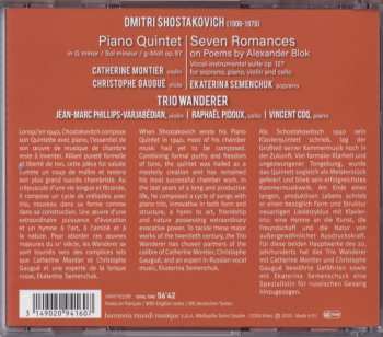 CD Dmitri Shostakovich: Piano Quintet | Seven Romances (On Poems By Alexander Blok)