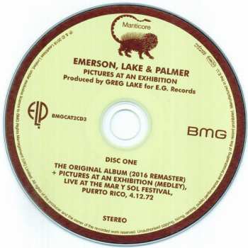2CD Emerson, Lake & Palmer: Pictures At An Exhibition DLX | PIC
