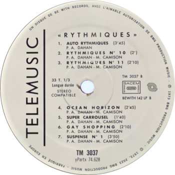 LP Pierre-Alain Dahan: Rythmiques