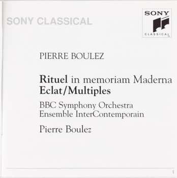 CD Pierre Boulez: Rituel In Memoriam Bruno Maderna / Eclat / Multiples