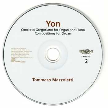 3CD Pietro Alessandro Yon: Complete Organ Music: Volume 1