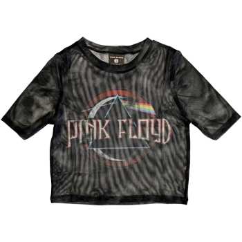 Merce Pink Floyd: Pink Floyd Ladies Crop Top: Vintage Dark Side Of The Moon Seal (mesh) (xx-small) XXS