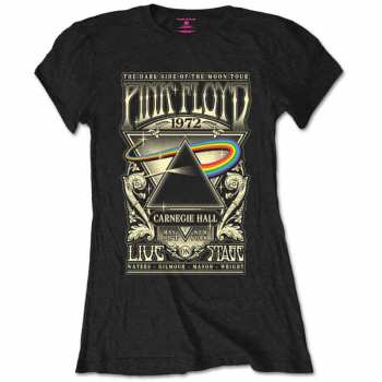 Merce Pink Floyd: Dámské Tričko Carnegie Hall Plakát  S
