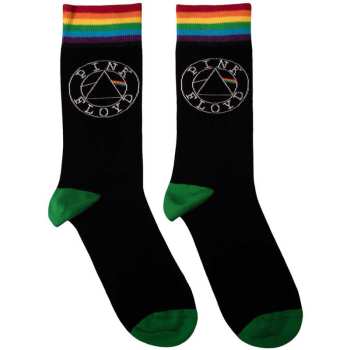 Merce Pink Floyd: Pink Floyd Unisex Ankle Socks: Circle Logo (black) (uk Size 4 - 7) 36 - 42
