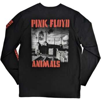 Merce Pink Floyd: Pink Floyd Unisex Long Sleeve T-shirt: Animals B&w (back & Sleeve Print) (small) S