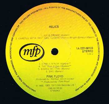 LP Pink Floyd: Relics