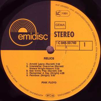 LP Pink Floyd: Relics