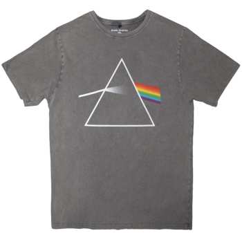 Merce Pink Floyd: Pink Floyd Unisex Stone Wash T-shirt: Dark Side Of The Moon Album (grey) (large) L