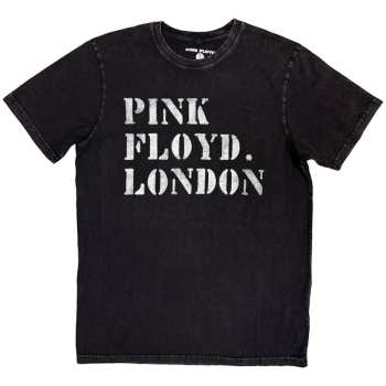 Merch Pink Floyd: Stone Wash Maglietta Stencil Logo Pink Floyd