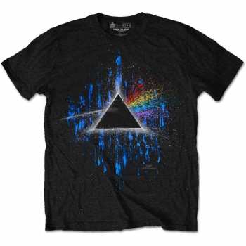 Merce Pink Floyd: Tričko Dark Side Of The Moon Blue Splatter  XS