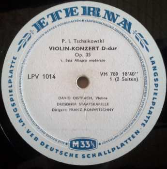LP Pyotr Ilyich Tchaikovsky: Violin-Konzert D-Dur Op. 35