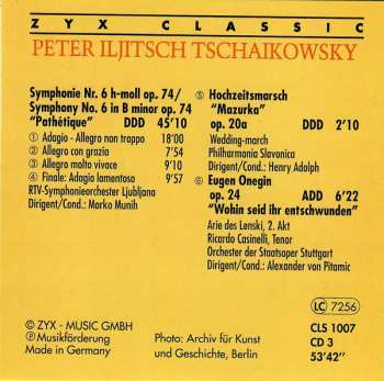 6CD Pyotr Ilyich Tchaikovsky: Peter Iljitsch Tschaikowsky 1840-1893