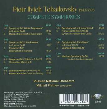 7CD/Set di cofanetti Pyotr Ilyich Tchaikovsky: Complete Symphonies