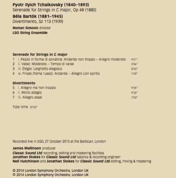SACD Pyotr Ilyich Tchaikovsky: Serenade In C; Divertimento