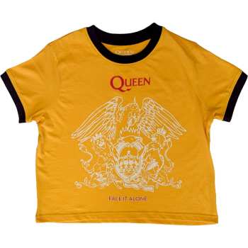 Merch Queen: Donne Crop Top Face It Alone Crest