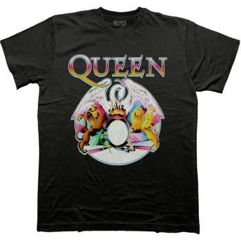 Merce Queen: Queen Unisex T-shirt: Multi Colour Crest (small) S