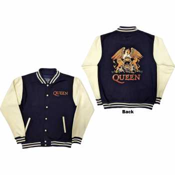 Merce Queen: Queen Unisex Varsity Jacket: White Crest (back Print) (xx-large) XXL