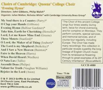 CD The Choir of Queens' College, Cambridge: Choirs Of Cambridge: Queens’ College Choir ‘Evening Hymn’ 