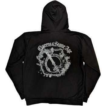 Merce Queens Of The Stone Age: Queens Of The Stone Age Unisex Pullover Hoodie: Floral Chains (back Print) (small) S