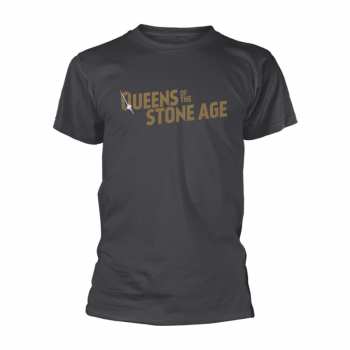 Merce Queens Of The Stone Age: Tričko Text Logo Queens Of The Stone Age (metallic) S