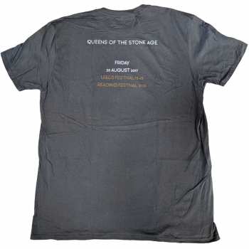 Merce Queens Of The Stone Age: Queens Of The Stone Age Unisex T-shirt: Villains R&l 2017 (back Print) (small) S