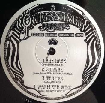 2LP Quicksilver Messenger Service: Stony Brook College 1970
