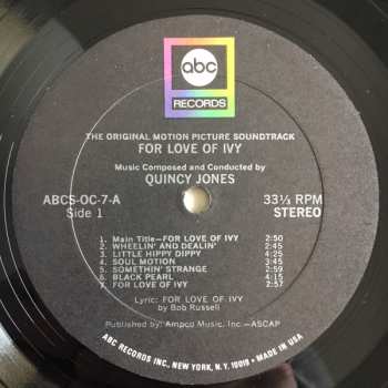 LP Quincy Jones: For Love Of Ivy (The Original Motion Picture Soundtrack)