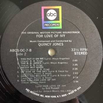 LP Quincy Jones: For Love Of Ivy (The Original Motion Picture Soundtrack)